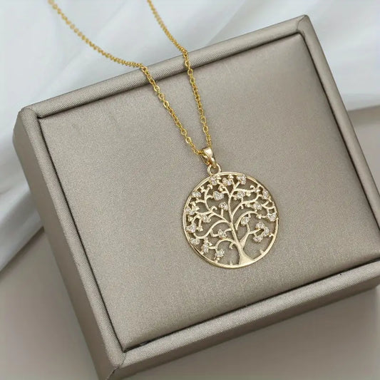 Antique Golden-Plated Tree Pendant - KFK